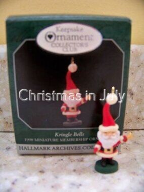 Hallmark 1998 Kringle Bells miniature KOC Club Member Christmas Ornament